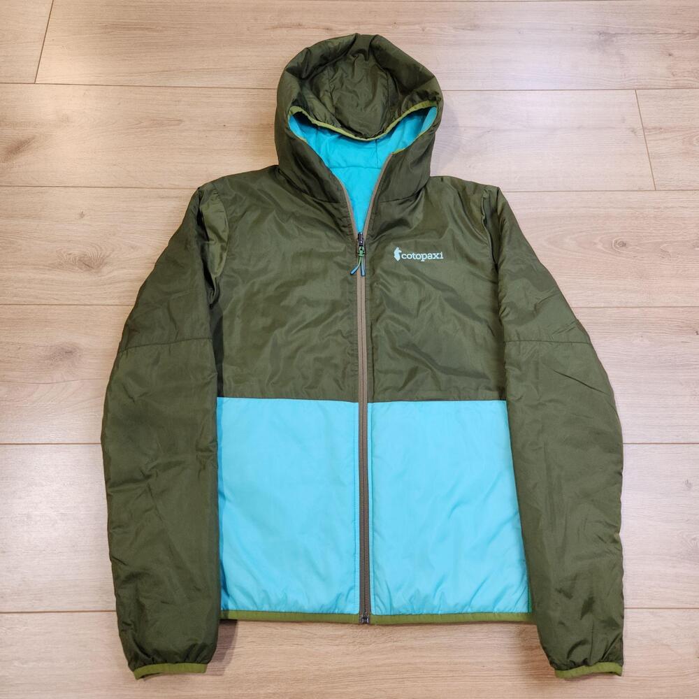 Cotopaxi Teca Calido Reversible Jacket Womens XS Green Blue Hooded Full Zip